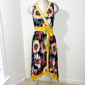 Anthropologie Maeve Botanica Faux Wrap Dress Size 4 Floral Print